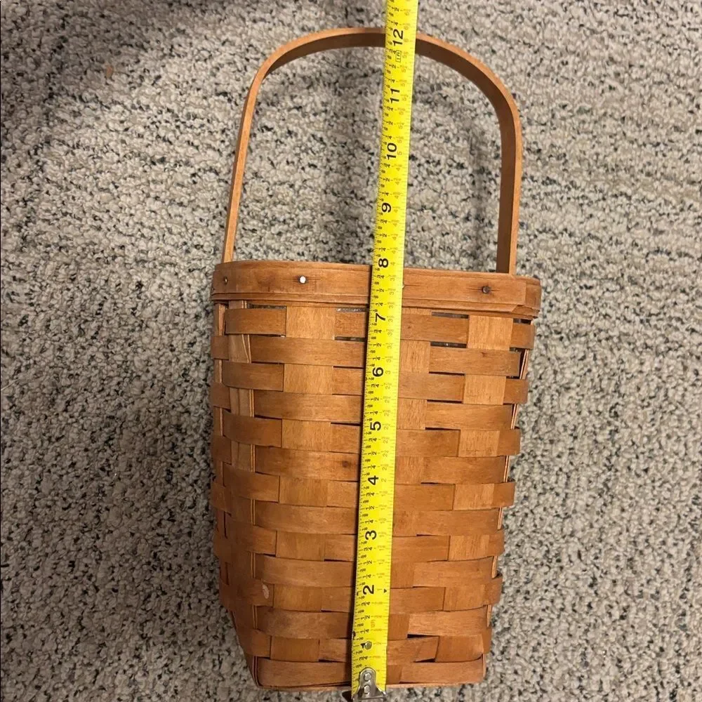🎀Vintage🎀Longaberger 1991 Tall Brown Woven Basket with Handle